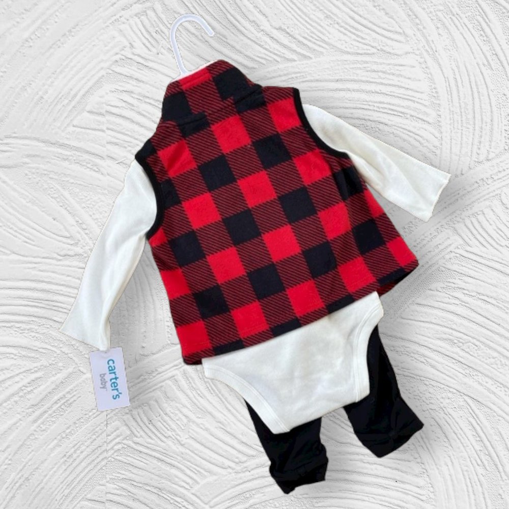HOST PICK Carterās baby 3 piece buffalo plaid set - Picture 2 of 4
